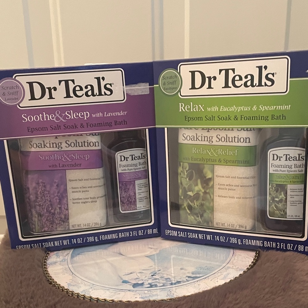 Epsom Salt Soak & Foaming Bath Set - Lavender and Eucalyptus